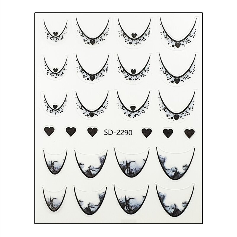 Smile-Line Nagelsticker mit Design. (SD-Serie) Farbwahl Schwarz – SD-2290