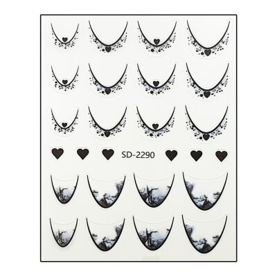 Smile-Line Nagelsticker mit Design. (SD-Serie) Farbwahl Schwarz – SD-2290