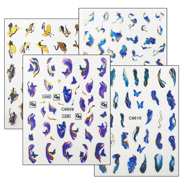 Nagelsticker Marmor, Linien, Text & Tiere (C6601-C6612)