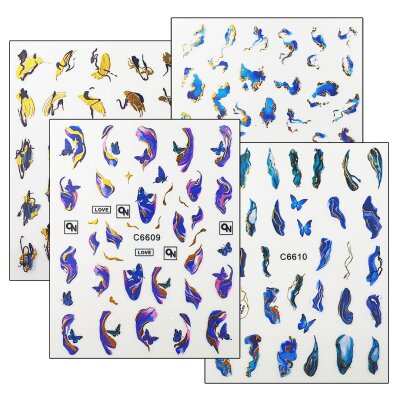 Nagelsticker Marmor, Linien, Text & Tiere (C6601-C6612)