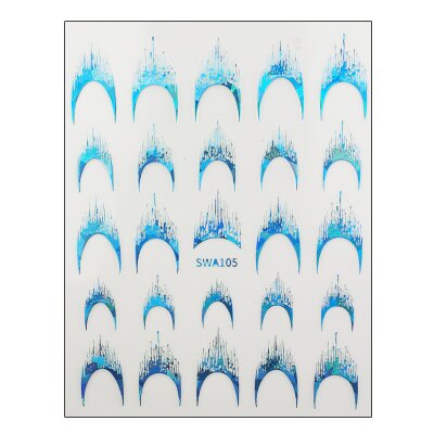 French Design Nagelsticker – Holo-Effekt Blau (SWA105)
