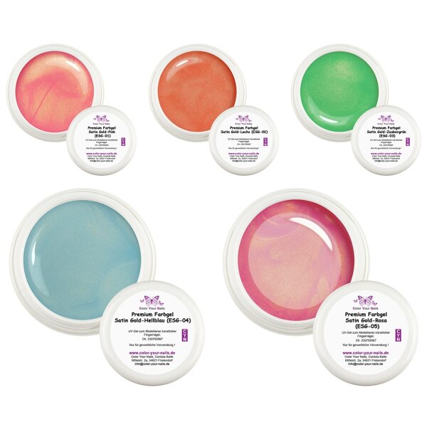 5g Premium Satin Gold Farbgel Set 1-5