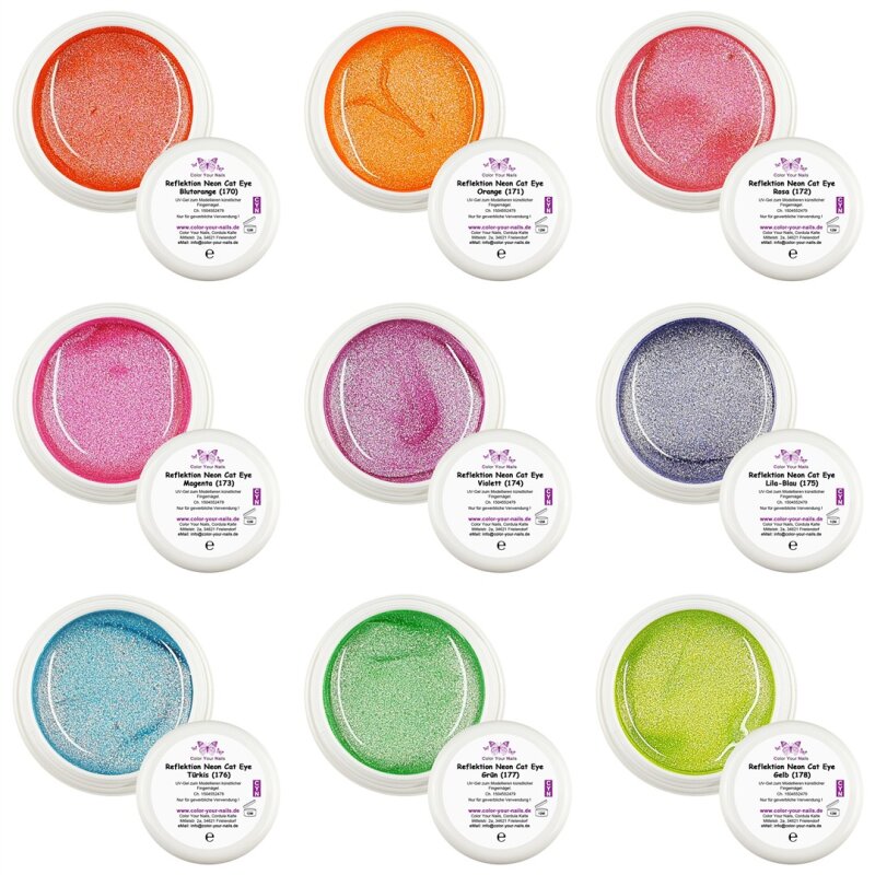 Reflektion Neon Cat Eye Farbgel Set 170-179