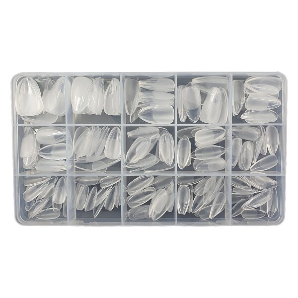 300 Softgel Tips Mandelform , transparent. Angeraut....