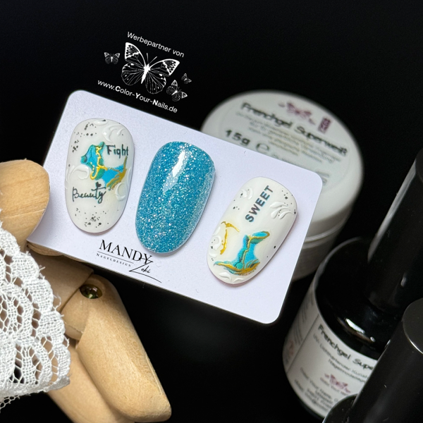 Nailart Präsentationskarten weiß 7×4cm mit Einkerbungen 10 Karten