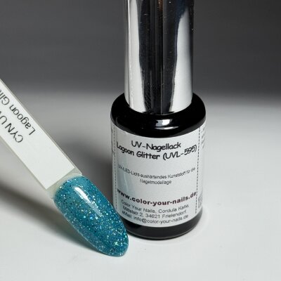 UV Nagellack in verschiedenen Farben. Polishgel Lagoon Glitter (UVL-595)
