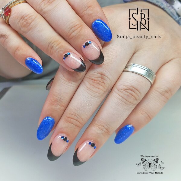 UV Nagellack in verschiedenen Farben. Polishgel Deep Sapphire Sparkle (UVL-760)