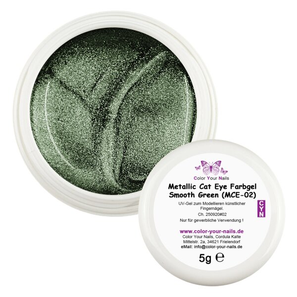 Metallic Cat Eye Farbgele Smooth Green (MCE-02) im Tiegel