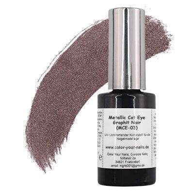 Metallic Cat Eye Farbgele Graphit Noir (MCE-03) in Pinselflasche