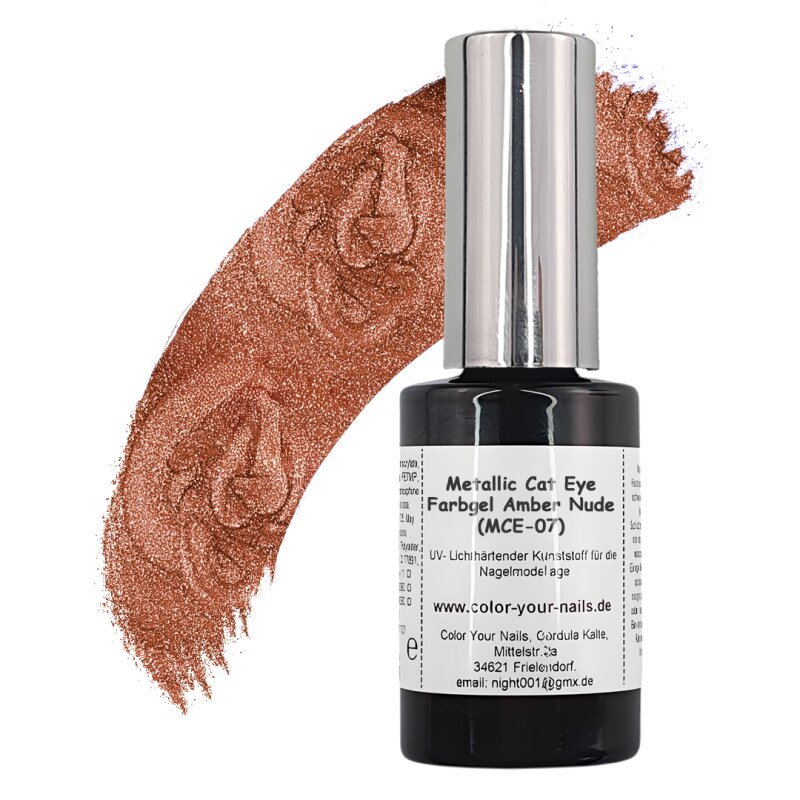 Metallic Cat Eye Farbgele Amber Nude (MCE-07) in Pinselflasche