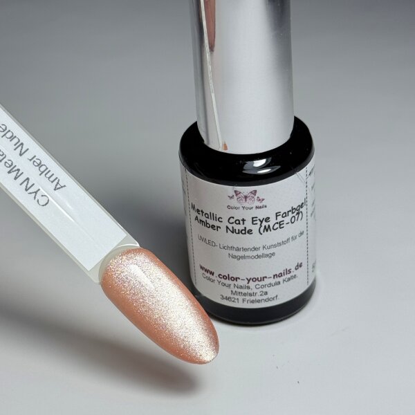 Metallic Cat Eye Farbgele Amber Nude (MCE-07) in Pinselflasche