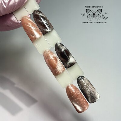 Metallic Cat Eye Farbgele Amber Nude (MCE-07) in Pinselflasche