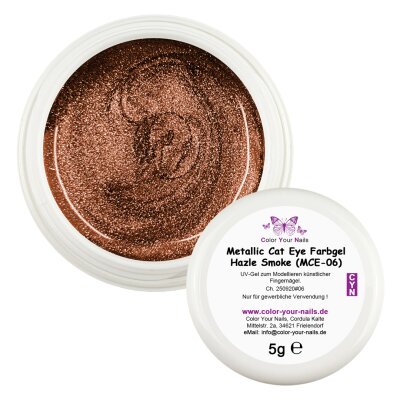 Metallic Cat Eye Farbgele Hazle Smoke (MCE-06) im Tiegel
