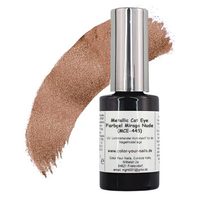 Metallic Cat Eye Farbgele NEUE FARBEN! Mirage Nude (MCE-445) in Pinselflasche