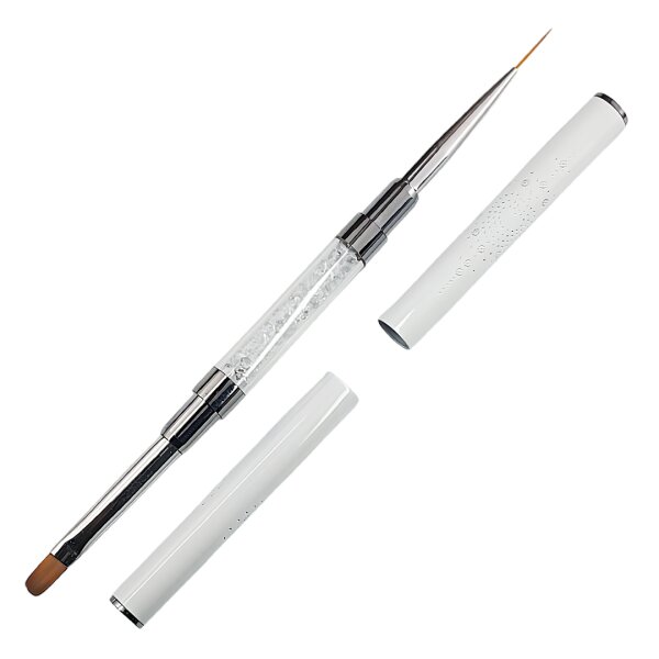 Duo Pinsel weiß mit Kristalloptik - Gelpinsel &...