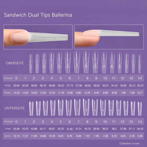 Sandwich Dual Tips Ballerina in 15 Größen 30...