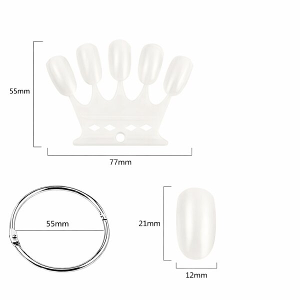 Tipfächer KRONE mit 10 x 5 Tips & 1 Ring zur Präsentation