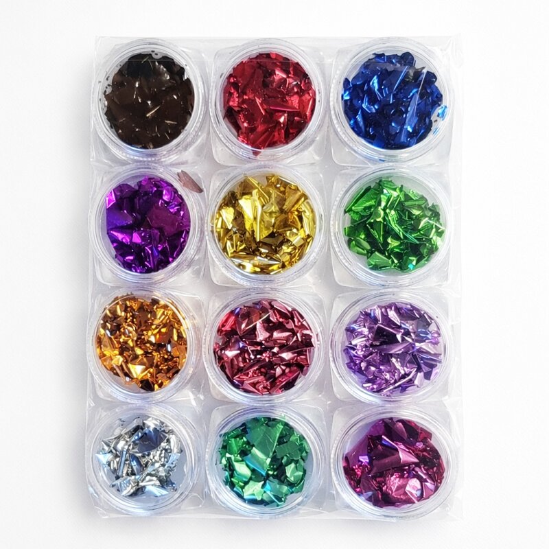 Nailart Folien in 12 Farben in Box