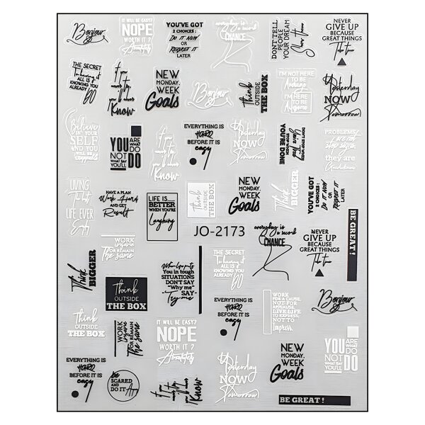 Dekorative Nailart Sticker mit Schriftzügen,...