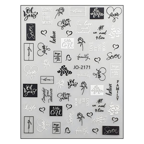 Dekorative Nailart Sticker mit Schriftzügen,...