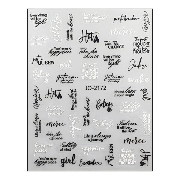 Dekorative Nailart Sticker mit Schriftzügen,...