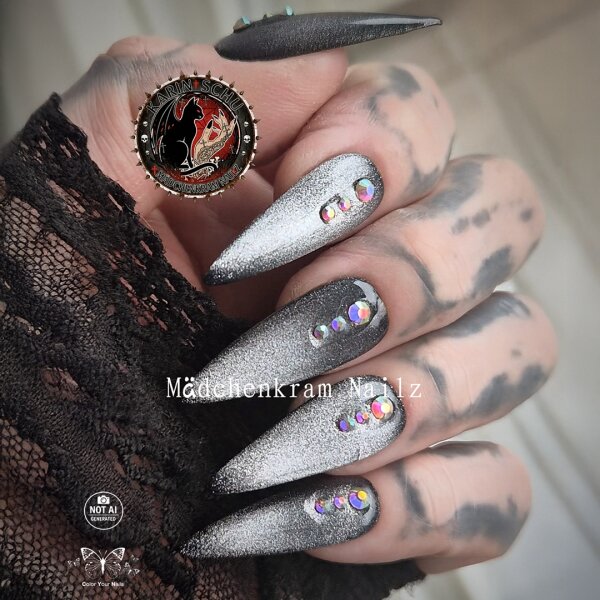 Metallic Cat Eye Farbgele NEUE FARBEN! Velvet Silver (MCE-08) in Pinselflasche
