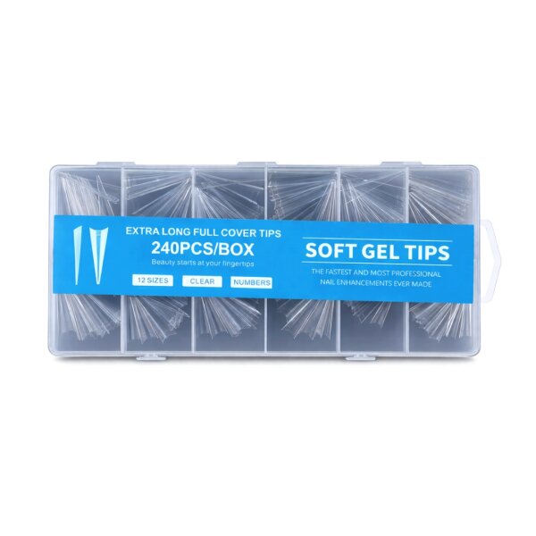 Extra Long Mountain Peak Soft Gel Tips – Full Cover...