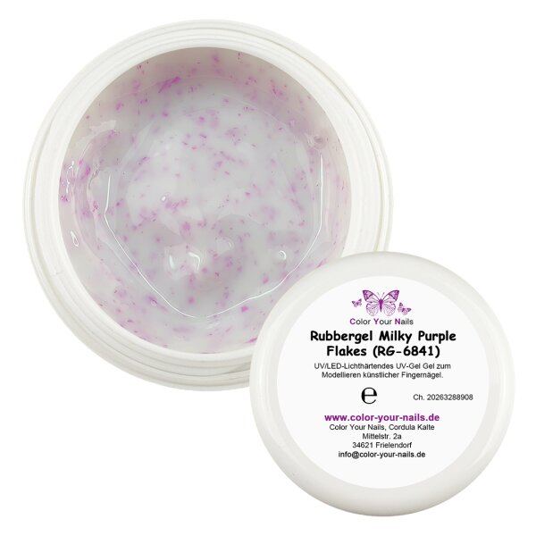 Rubbergel Milky Purple Flakes (RG-6841) 50g Tiegel