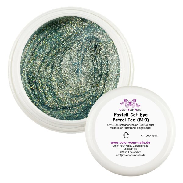 Pastell Cat Eye Farbgel Petrol Ice (B10) Tiegel