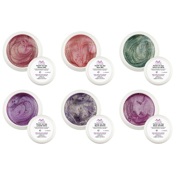 Pastell Cat Eye Farbgel Set: B4-B1204 Tiegel