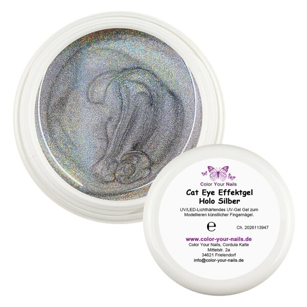 Cat Eye Effektgel Holo Silber 15ml im Tiegel