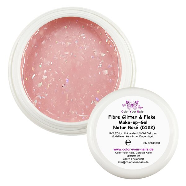 Fibre Glitter & Flake Make-up-Gel Natur Rosé...