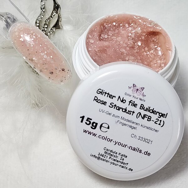 Glitter No file Buildergel Rose Stardust (NFB-21)