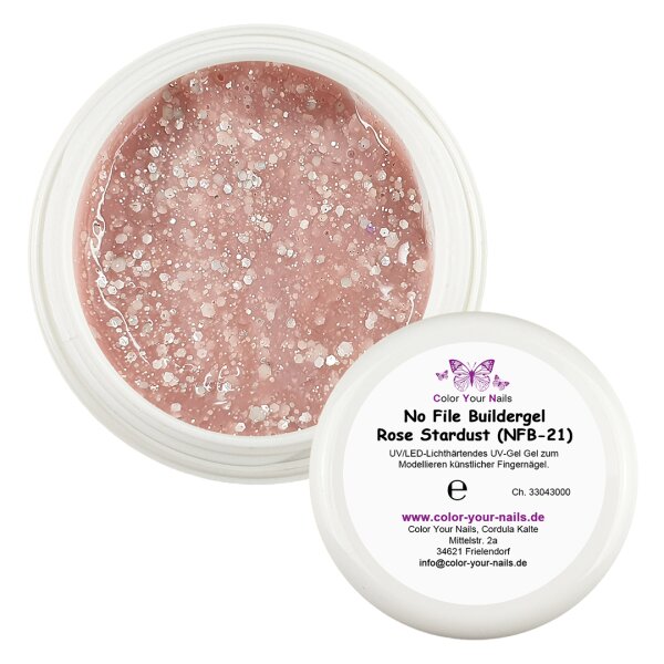Glitter No file Buildergel Rose Stardust (NFB-21) 50g