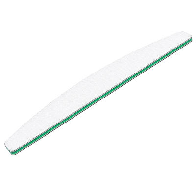 Weiße Halbmondfeile, Nagelfeile 100/100 Grit, grüner Kern, made in Germany 5 Stk.