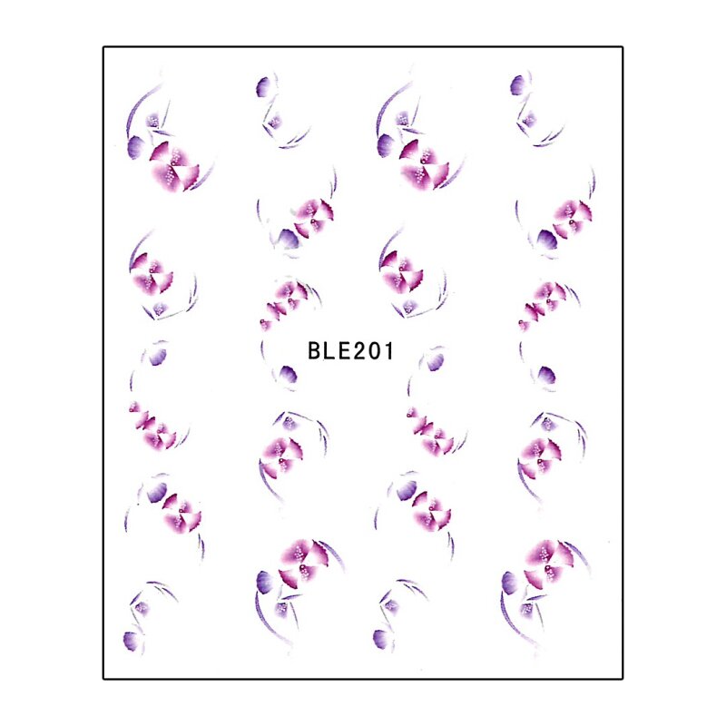 Water Decals Filigrane Blüten Rosa, Lila (BLE201)