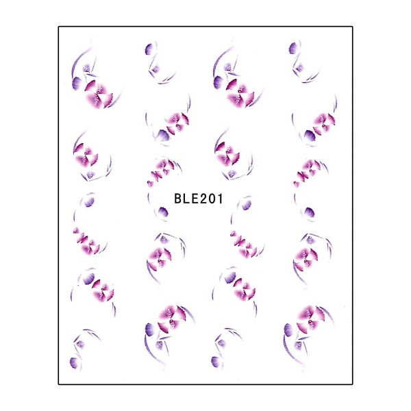 Water Decals Filigrane Blüten Rosa, Lila (BLE201)