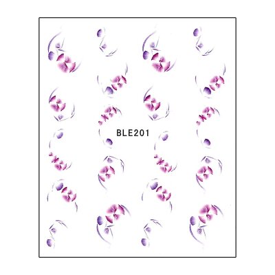 Water Decals Filigrane Blüten Rosa, Lila (BLE201)