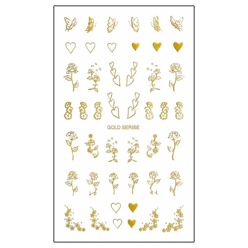 Water Decals, NEU Rosen, Blumen, Herzen, Gold