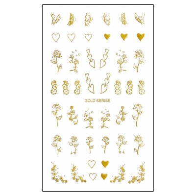 Water Decals, NEU Rosen, Blumen, Herzen, Gold