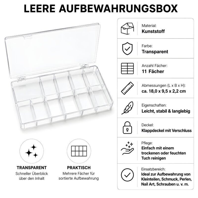 Aufbewahrungsbox / Tipbox GROß, Transparent