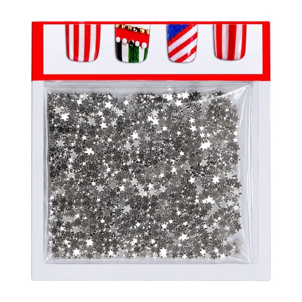 Ca. 1000 Stk. 3D Nailart Einleger Sterne Silber, in...