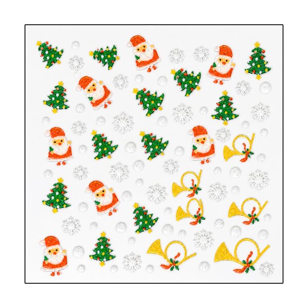 Weihnachtssticker, Weihnachtsmann, Trompete XST-6