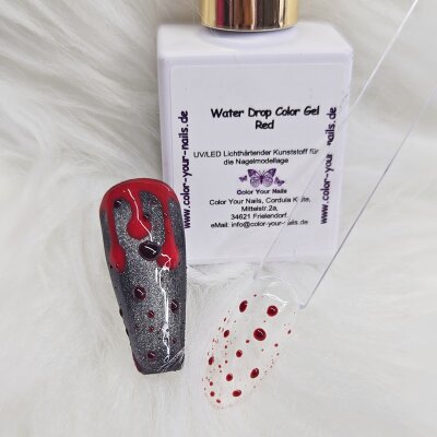 Water Drop COLOR GEL, 15ml Pinselflasche Rot-Transparent