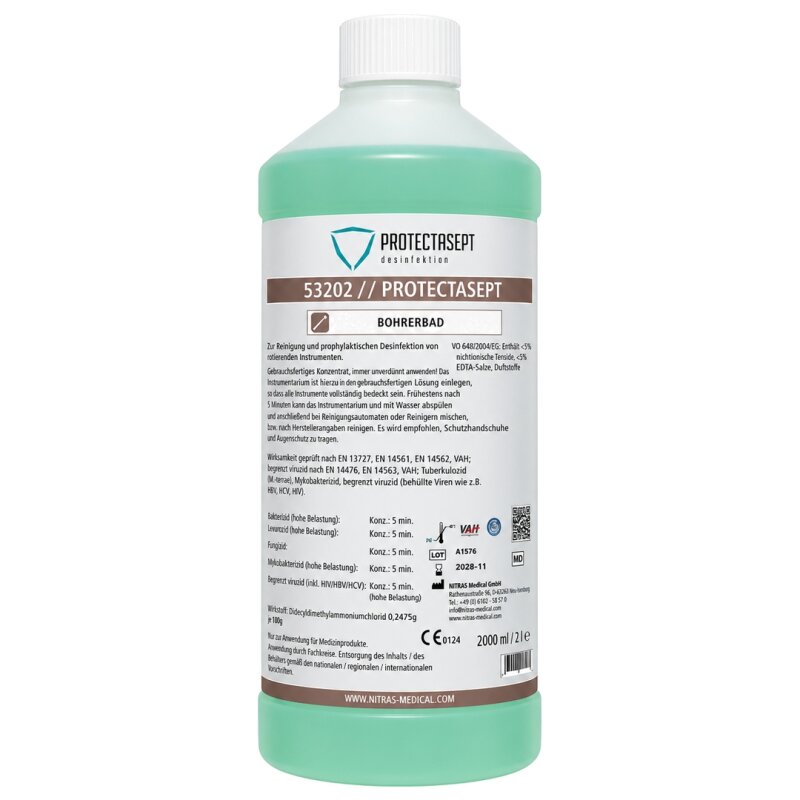Protectasept Bohrerbad 2 Liter – Instrumentendesinfektion für rotierende Instrumente