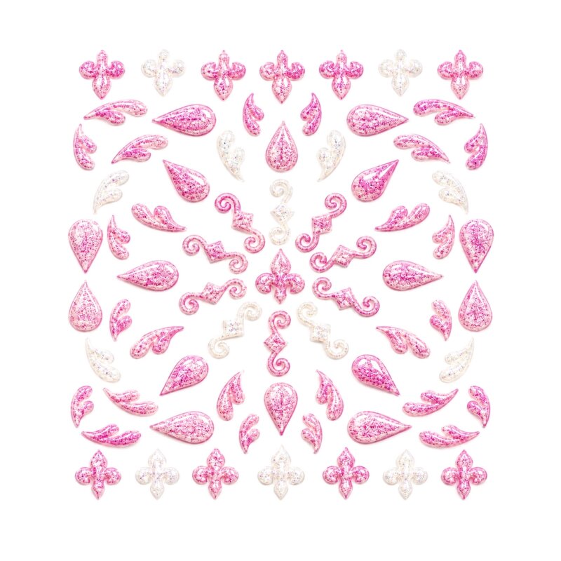 3D Nagelsticker ROSA Tropfen & Ornamente 3DGNS-035