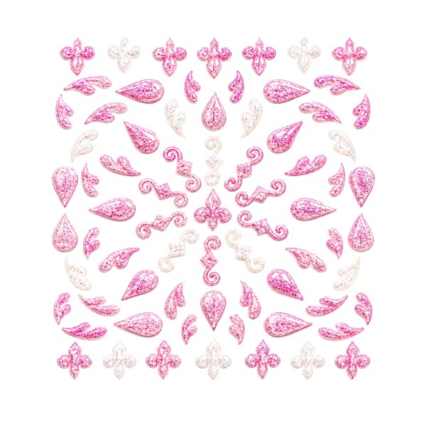 3D Nagelsticker ROSA Tropfen & Ornamente 3DGNS-035