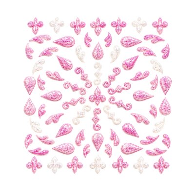 3D Nagelsticker ROSA Tropfen & Ornamente 3DGNS-035