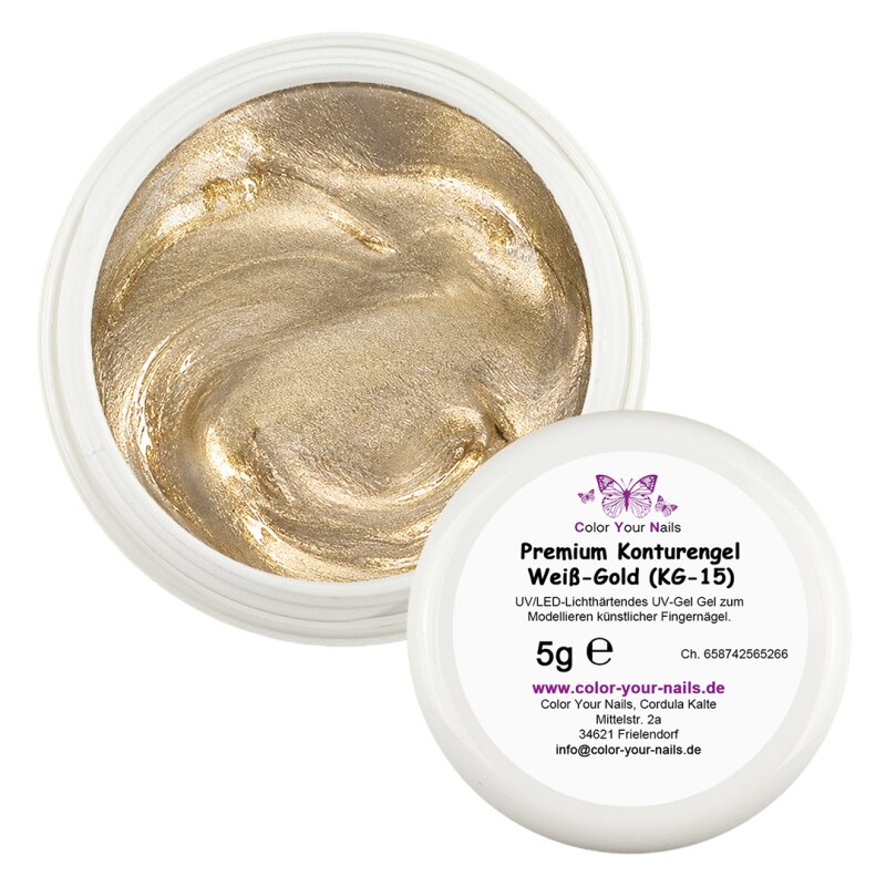 Premium Konturengel. NEUE FARBE Weiß-Gold (KG-15)