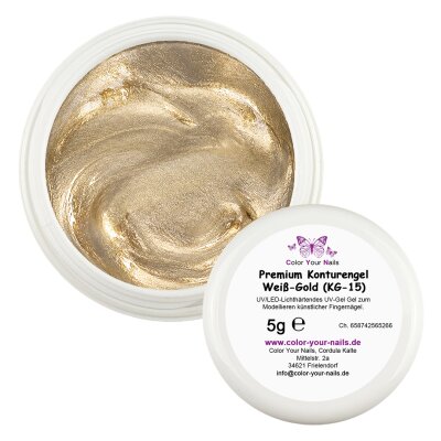 Premium Konturengel. NEUE FARBE Weiß-Gold (KG-15)